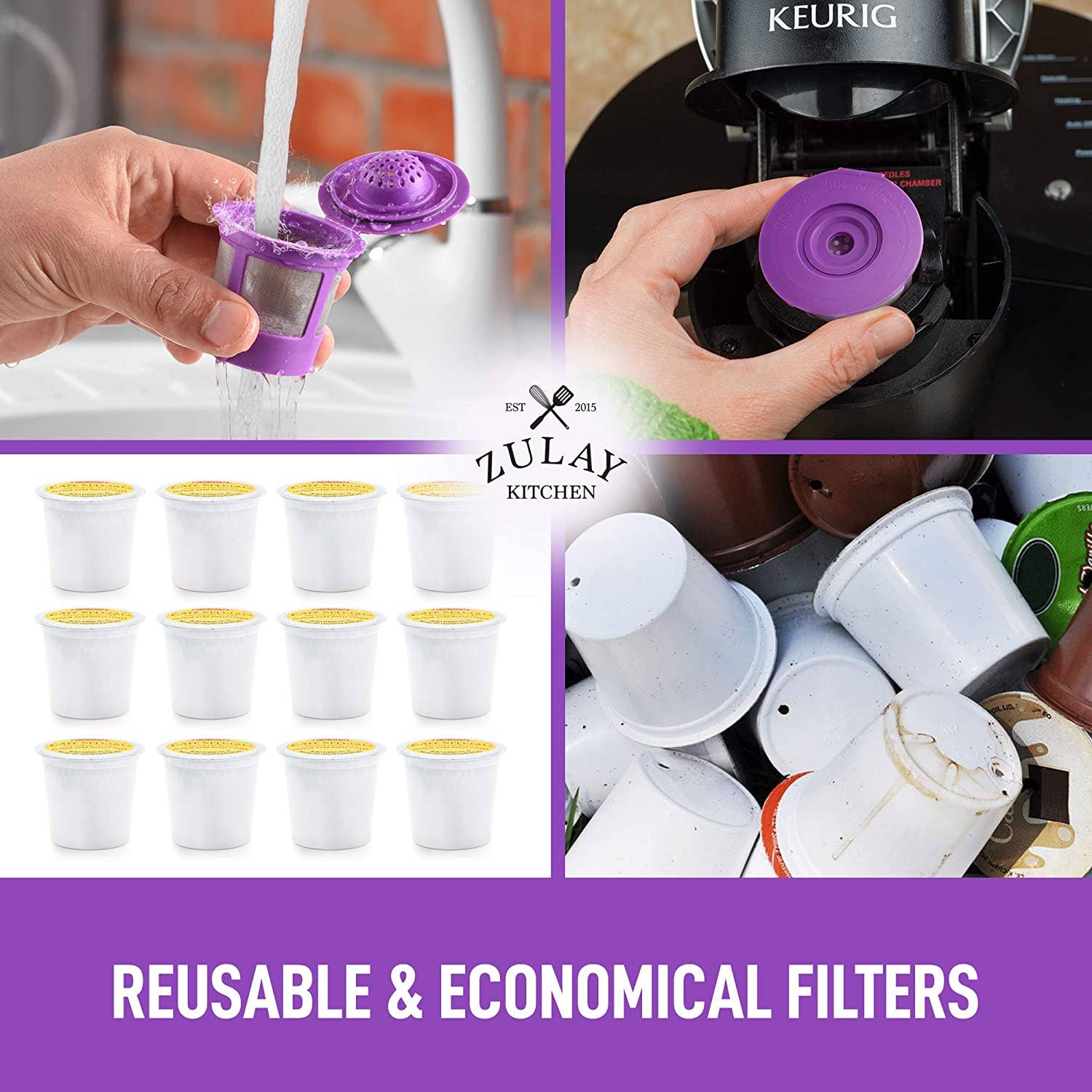 Reusable Keurig Cups Coffee Filters 4 Pack