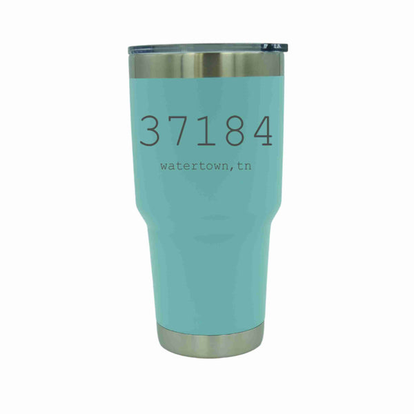 30 Oz. Custom Zip Code, City And State Insulated Coffee Cup: Black