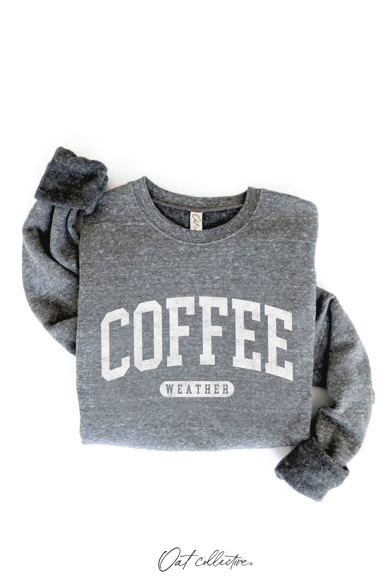 COFFEE WEATHER Graphic Sweatshirt : HEATHER DUST / M