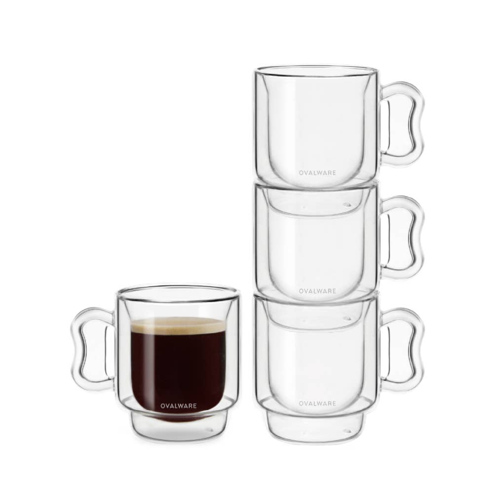 Double-Wall Glass Espresso Cups  Double wall glass, Glass coffee mugs, Espresso  cups